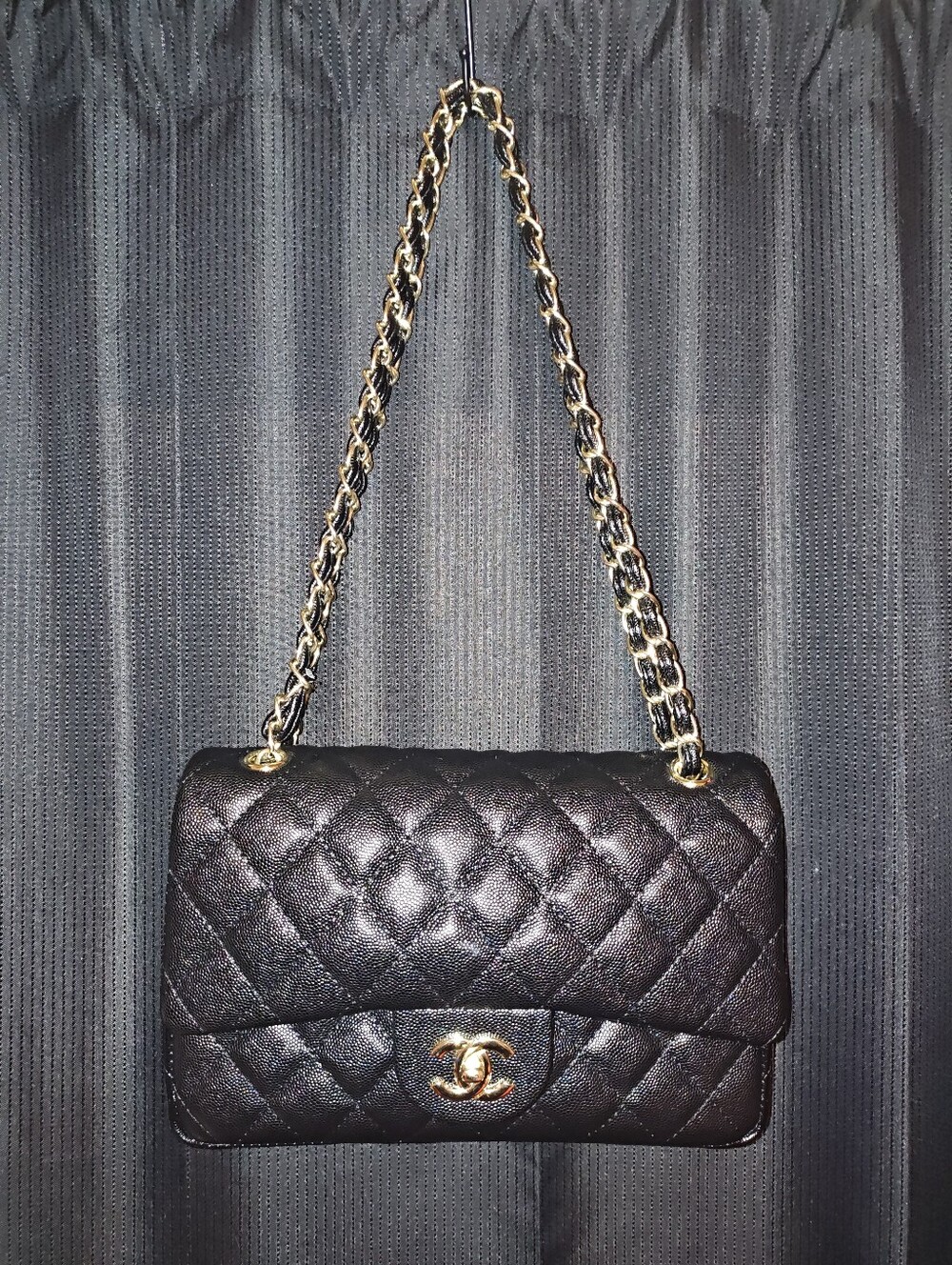 Black Classic Quilted Shoulder Bag